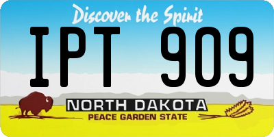 ND license plate IPT909