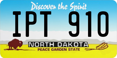ND license plate IPT910
