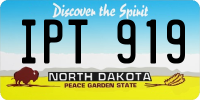 ND license plate IPT919