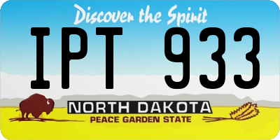 ND license plate IPT933