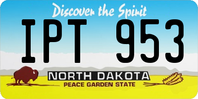 ND license plate IPT953