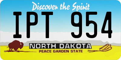 ND license plate IPT954
