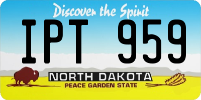 ND license plate IPT959