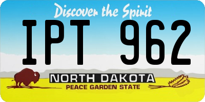 ND license plate IPT962