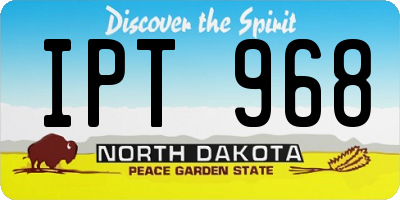 ND license plate IPT968