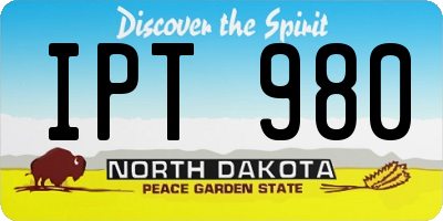 ND license plate IPT980