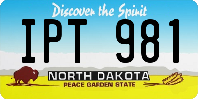 ND license plate IPT981