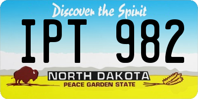 ND license plate IPT982