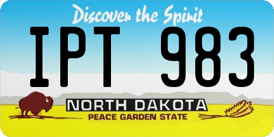 ND license plate IPT983