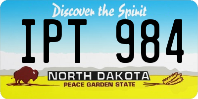 ND license plate IPT984