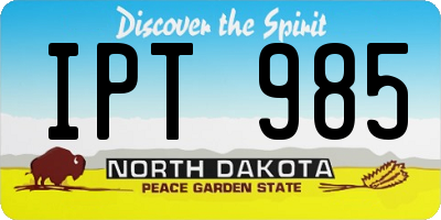 ND license plate IPT985