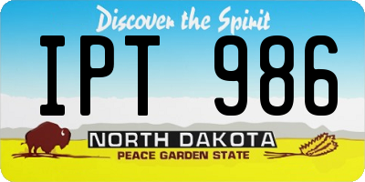 ND license plate IPT986