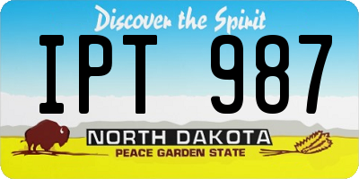ND license plate IPT987
