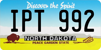 ND license plate IPT992