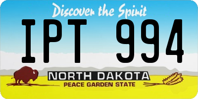 ND license plate IPT994