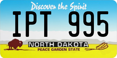 ND license plate IPT995