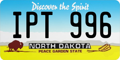 ND license plate IPT996