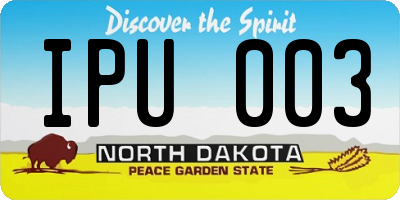 ND license plate IPU003