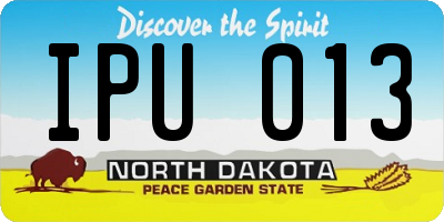 ND license plate IPU013
