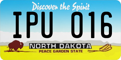 ND license plate IPU016