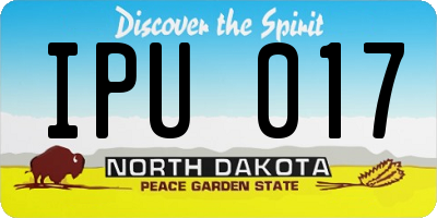 ND license plate IPU017