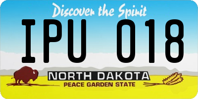 ND license plate IPU018