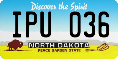ND license plate IPU036