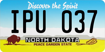 ND license plate IPU037