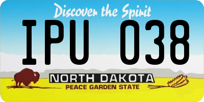ND license plate IPU038