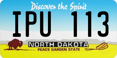 ND license plate IPU113