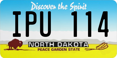 ND license plate IPU114
