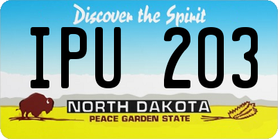 ND license plate IPU203