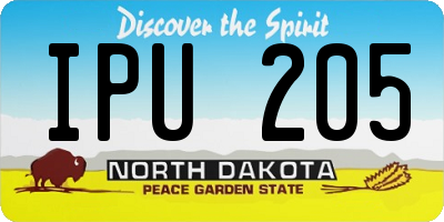 ND license plate IPU205