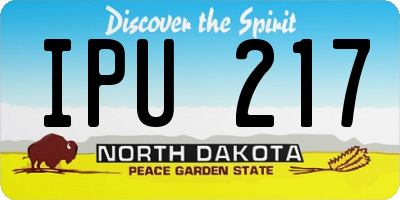 ND license plate IPU217