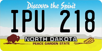 ND license plate IPU218
