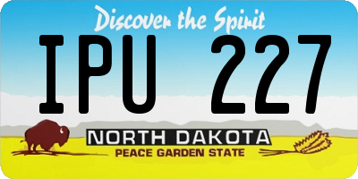 ND license plate IPU227
