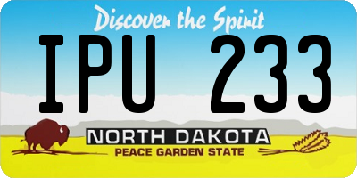 ND license plate IPU233