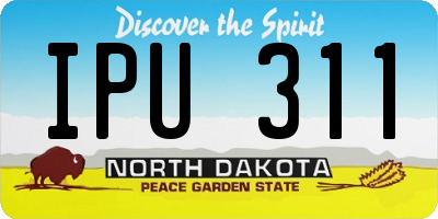 ND license plate IPU311