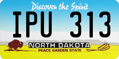 ND license plate IPU313