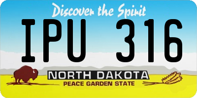 ND license plate IPU316
