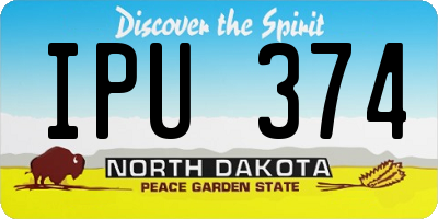 ND license plate IPU374
