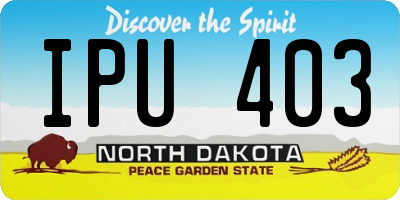 ND license plate IPU403