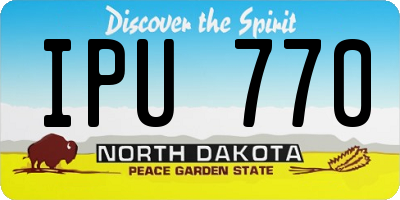 ND license plate IPU770