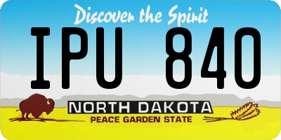 ND license plate IPU840