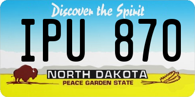 ND license plate IPU870