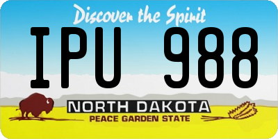 ND license plate IPU988