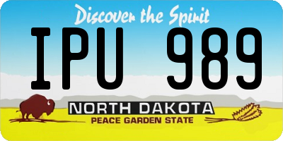 ND license plate IPU989