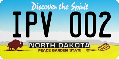 ND license plate IPV002