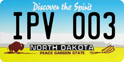 ND license plate IPV003