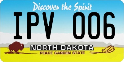 ND license plate IPV006